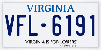 VA license plate VFL6191