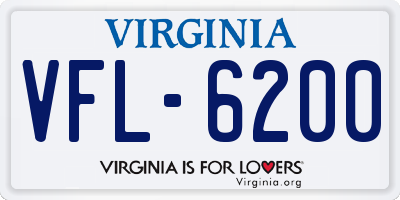 VA license plate VFL6200