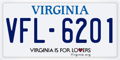 VA license plate VFL6201