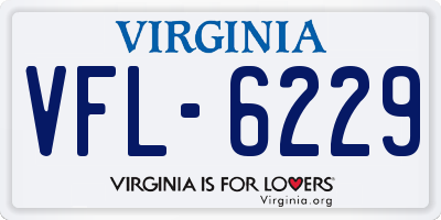 VA license plate VFL6229