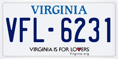 VA license plate VFL6231