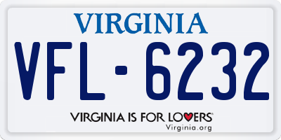 VA license plate VFL6232