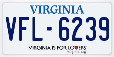 VA license plate VFL6239