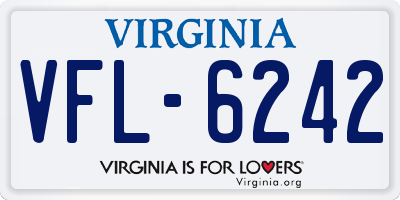 VA license plate VFL6242