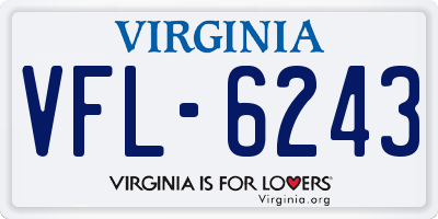 VA license plate VFL6243