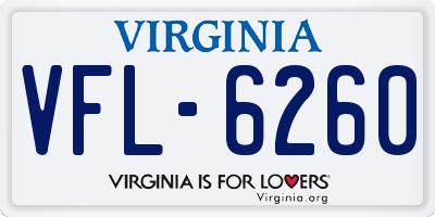 VA license plate VFL6260