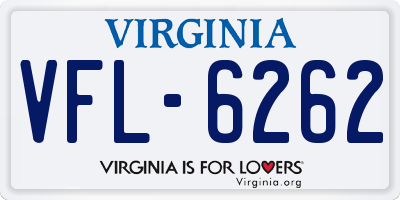 VA license plate VFL6262