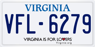VA license plate VFL6279