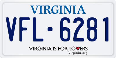 VA license plate VFL6281