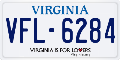 VA license plate VFL6284