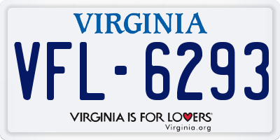 VA license plate VFL6293