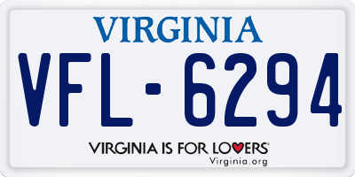VA license plate VFL6294