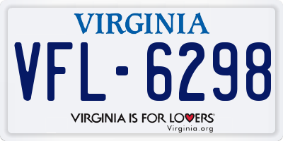 VA license plate VFL6298