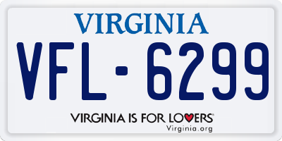 VA license plate VFL6299