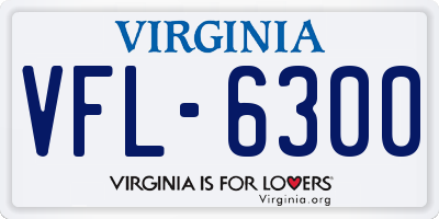 VA license plate VFL6300