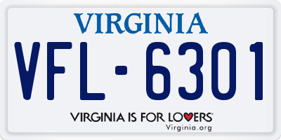 VA license plate VFL6301
