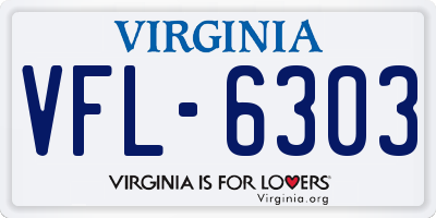 VA license plate VFL6303