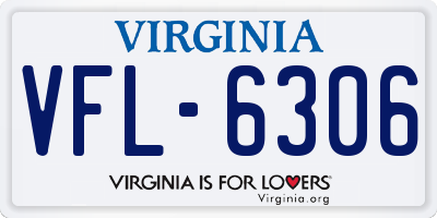 VA license plate VFL6306
