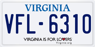 VA license plate VFL6310