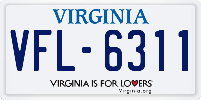 VA license plate VFL6311