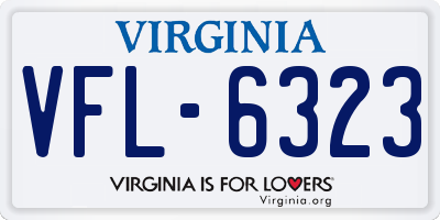 VA license plate VFL6323