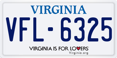 VA license plate VFL6325
