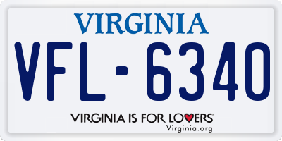 VA license plate VFL6340