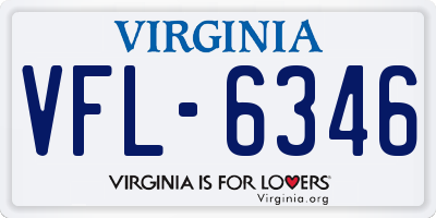 VA license plate VFL6346