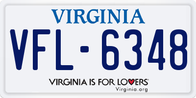 VA license plate VFL6348