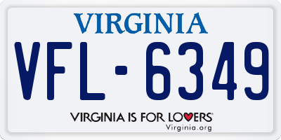 VA license plate VFL6349