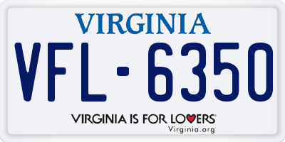 VA license plate VFL6350