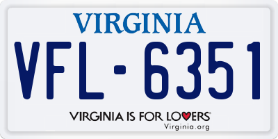VA license plate VFL6351