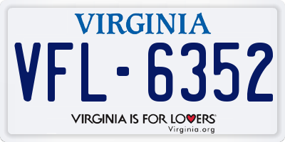 VA license plate VFL6352