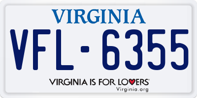 VA license plate VFL6355