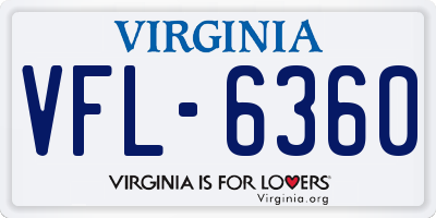 VA license plate VFL6360