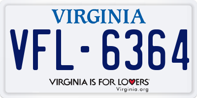 VA license plate VFL6364