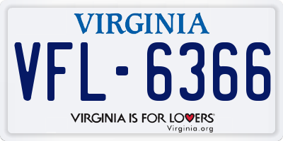 VA license plate VFL6366