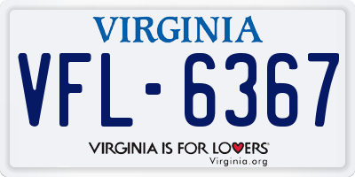 VA license plate VFL6367