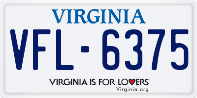 VA license plate VFL6375
