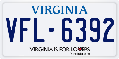 VA license plate VFL6392