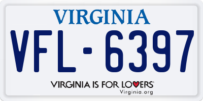 VA license plate VFL6397
