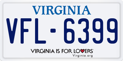 VA license plate VFL6399