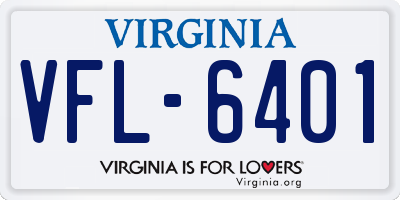 VA license plate VFL6401