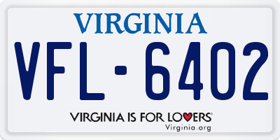 VA license plate VFL6402
