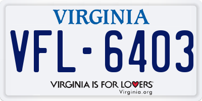 VA license plate VFL6403
