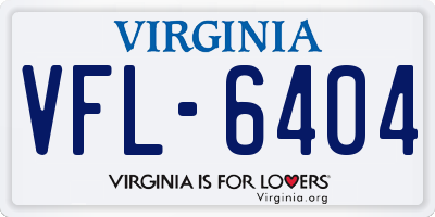 VA license plate VFL6404