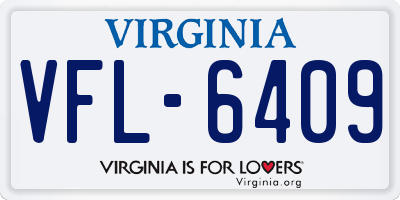 VA license plate VFL6409