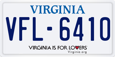 VA license plate VFL6410