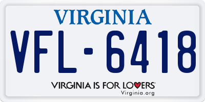 VA license plate VFL6418