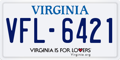 VA license plate VFL6421